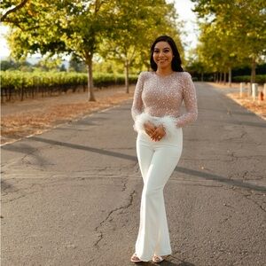 NADINE MERABI - AMELIA WHITE JUMPSUIT